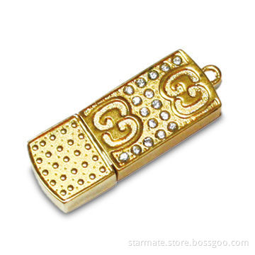 Jewelry USB Flash Drive with Hot Plug-and-play Function, Compatible with USB 1.1